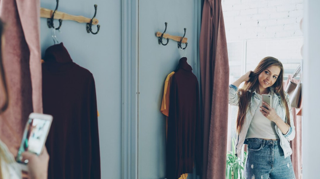 clothing store fitting room