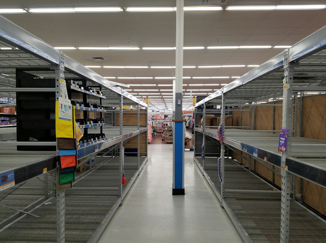 empty store shelves after theft